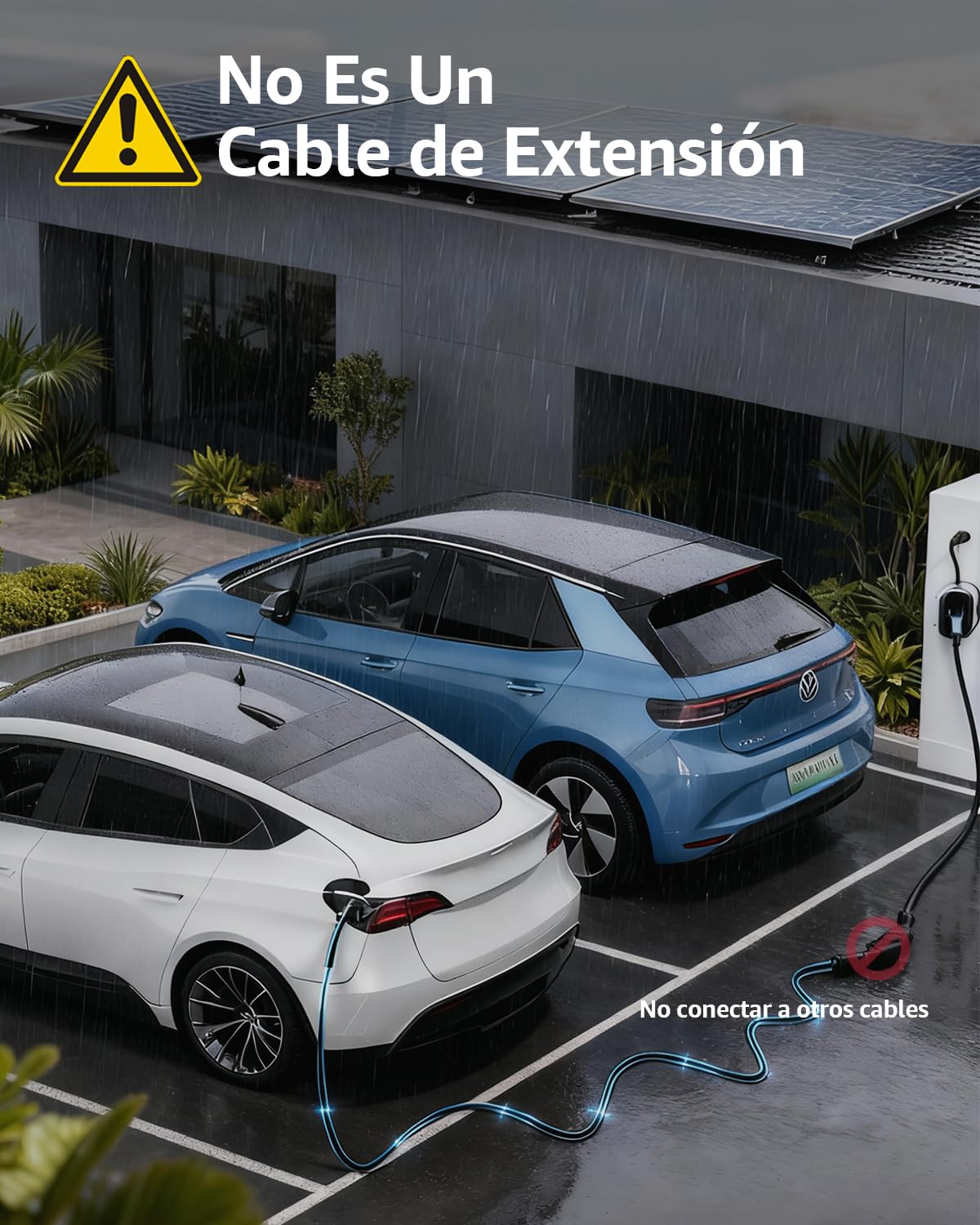 bokman EV Cable de Carga Tipo 2, Modo 3 / 32A / 22kW / Trifásico / 5 Metros, Cable de Carga Rápida Híbrido Enchufable para Vehículo Eléctrico Tipo 2 a Tipo 2