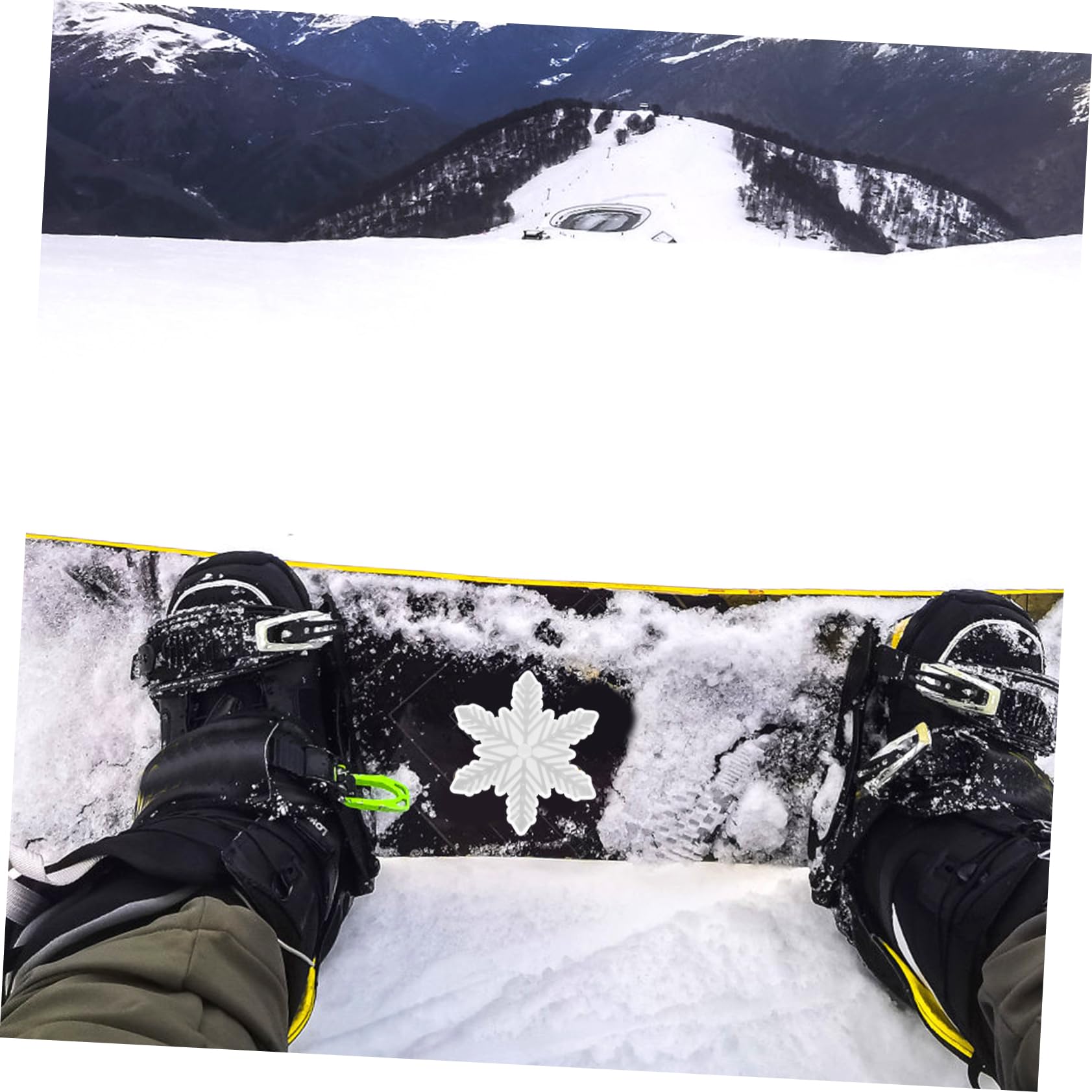 WOONEKY Flocon De Neige Autocollant Sport Decal en Plein Air Accessoire De Patinage Snowboard Decal Ski Decal Patinage Decal Ski Anti-Slip Decal Snowboard Fournir Snowboard Autocollant