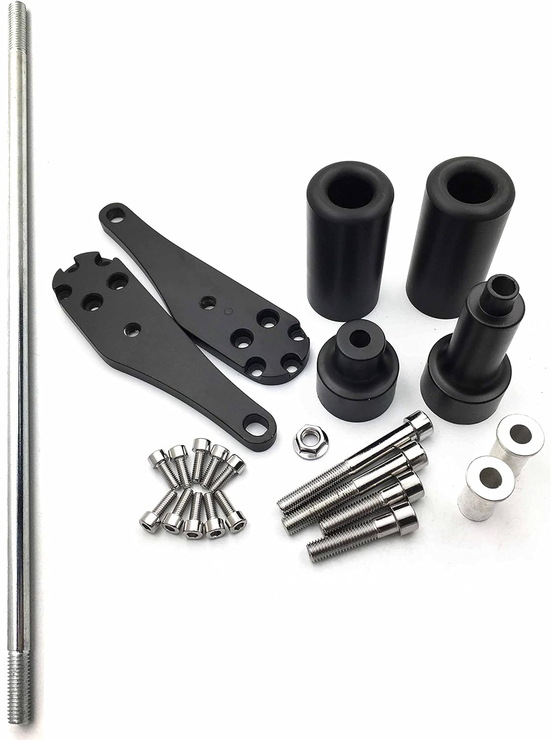 For 2006-2007 Kawasak Zx10R Zx-10R Zx 10R No Cut Frame Slider Protector Black [P/N: MT219-035-BK]