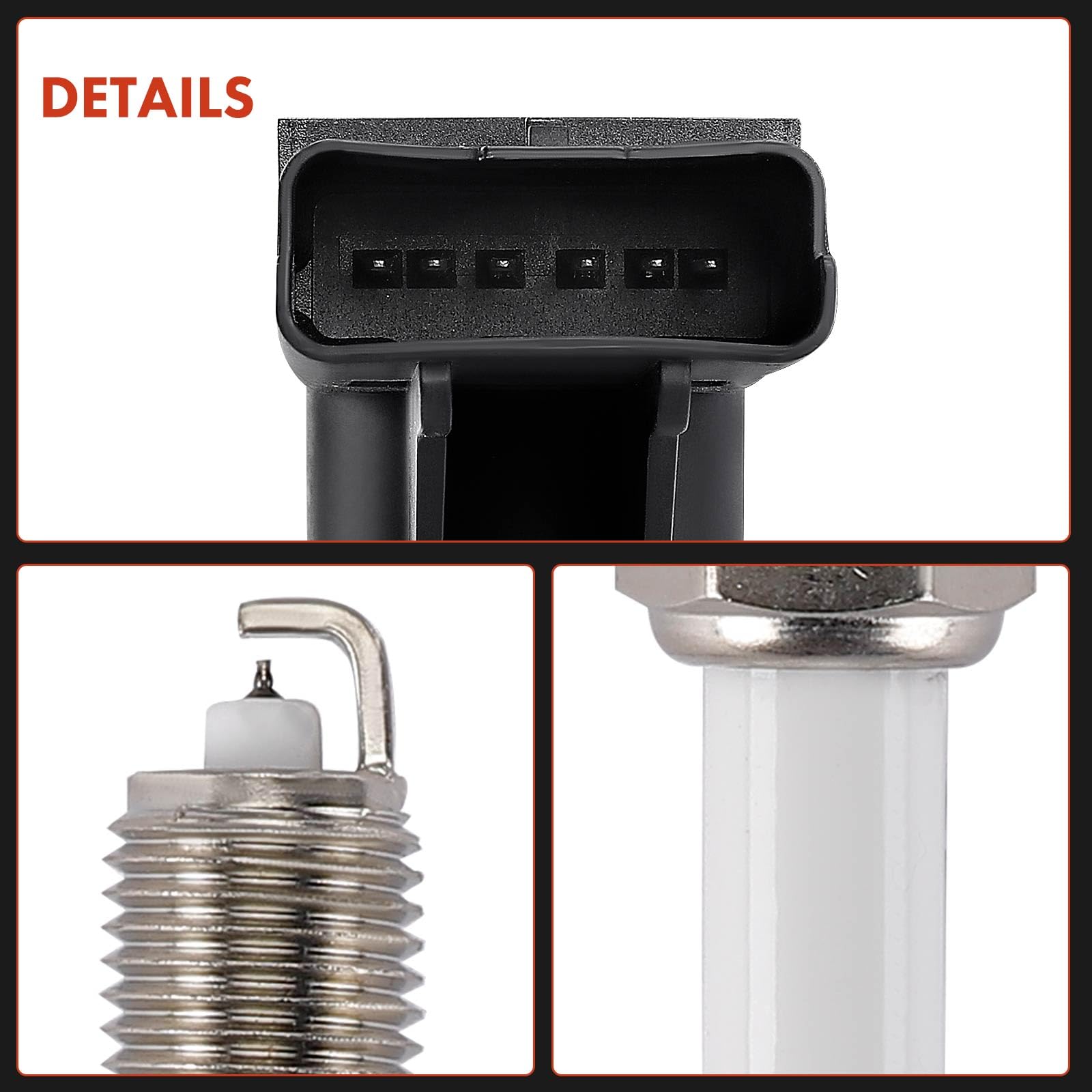 Frankberg 1 bobina de encendido + 4 bujías de 6 Polos 597085 | Compatible con: 307 3A/C, 207 WA WC, 307 SO 3H, 206 Hatchback 2A/C, C2 JM, C4 I LC, 1, 0070000000000001E3 KM