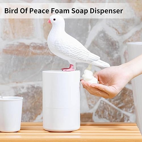 Miniatura 2 de Bird of Peace - Dispensador de jabón de espuma, divertido dispensador de jabón automático de inducción de caca de paloma para cocina y baño (gris)