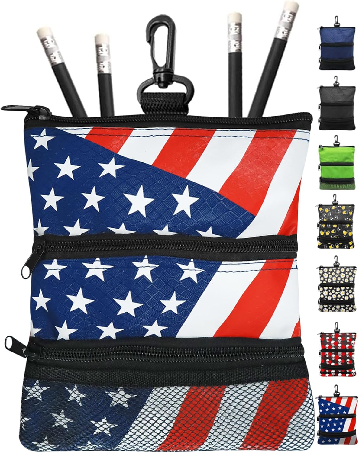 FINGER TEN Golf Pouch Bag with 4 Golf Pencil Set