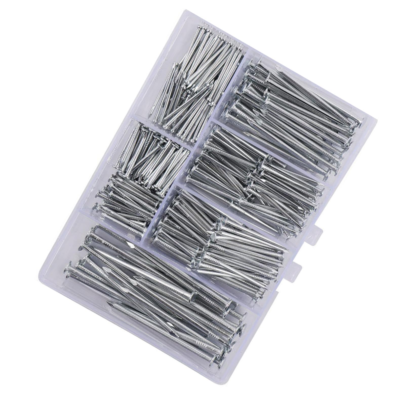 Shyyoulqe Silver 350Pcs Hardware Nails Assortment Set Picture Hanging Nails Iron Wall With Box For Hanging Picture Craft Projects Hardware Assortment Set