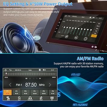 Geloo 2026 Upgraded Marine Stereo with Wireless CarPlay and Android Auto, Portable 8'' Wireless Carplay Touchscreen, Waterproof IPX6 Marine Multimedia Player for Marine, ATV, Boat, BZR, Golf Cart
