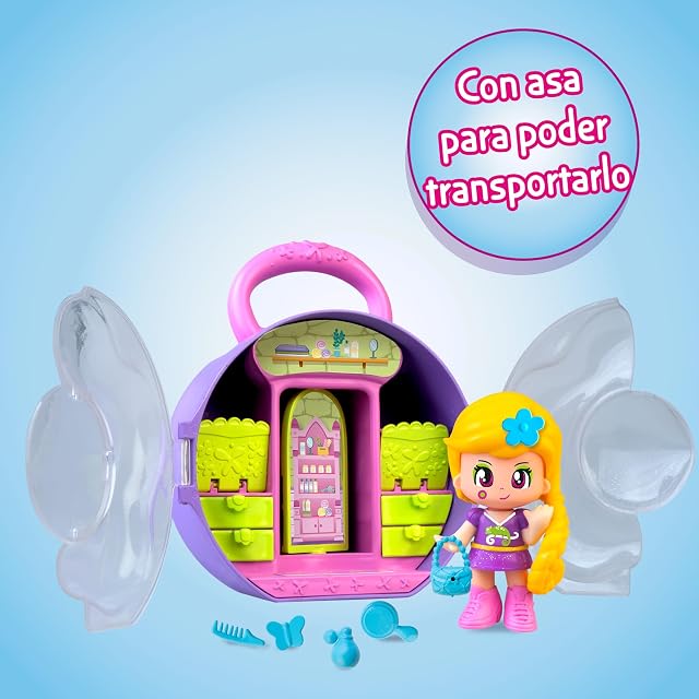 Foto 5 de 7 de Pinypon Cuentos con Bolsito, Bolso Morado con Asa, Figura de Rapunzel del Mundo de los Cuentos