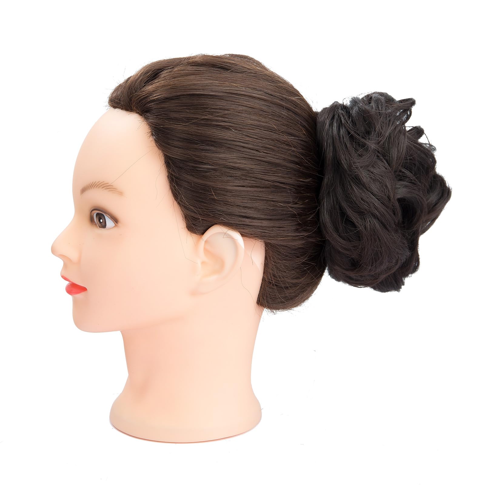 BUYOGET Claw Clip Bun Ponytail Extension Short Curly Wavy Claw Jaw Clip in Synthetic Hairpiece Pony Tail Tale 2 Inches Brown - Image 3