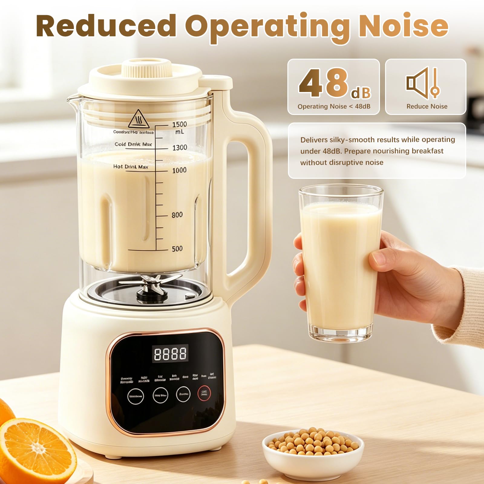 Macchina per Latte di Soia, 1600 ml Macchina per Latte Vegetale Automatica