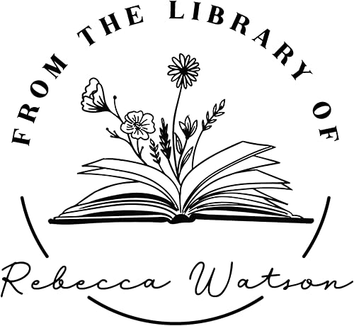 Vista 9 de Grabador de libros personalizado de The Library of Ex Libris Sello floral Sellos personalizados de biblioteca Mango de madera autoentintado