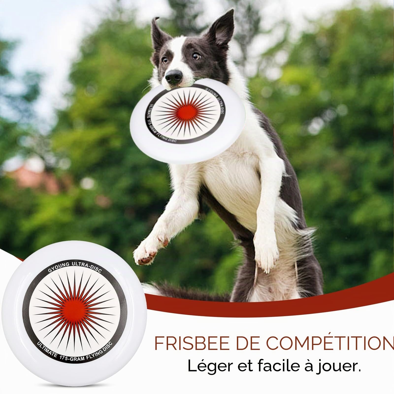 175g Frisbee de compétition, Frisbee sportif, Frisbee professionnel, Frisbee d'extérieur original, sports de plein air amusants, adapté aux joueurs professionnels et occasionnels (sac de rangement)