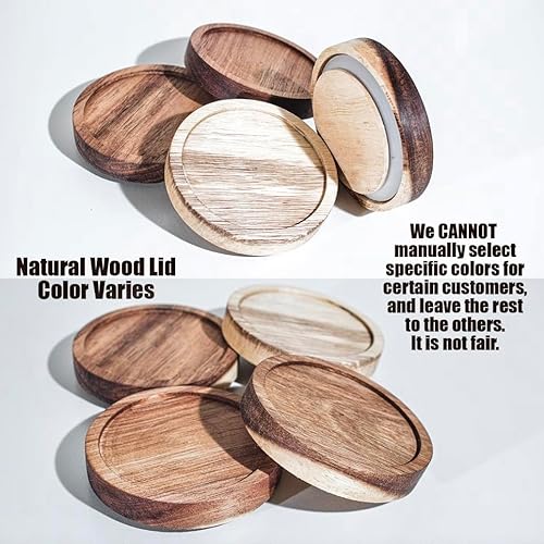 Miniatura 4 de EASYGRAB-TOP - Juego de 1 recipiente de vidrio con tapas de madera, para almacenamiento de alimentos, recipiente, organización de cocina (25