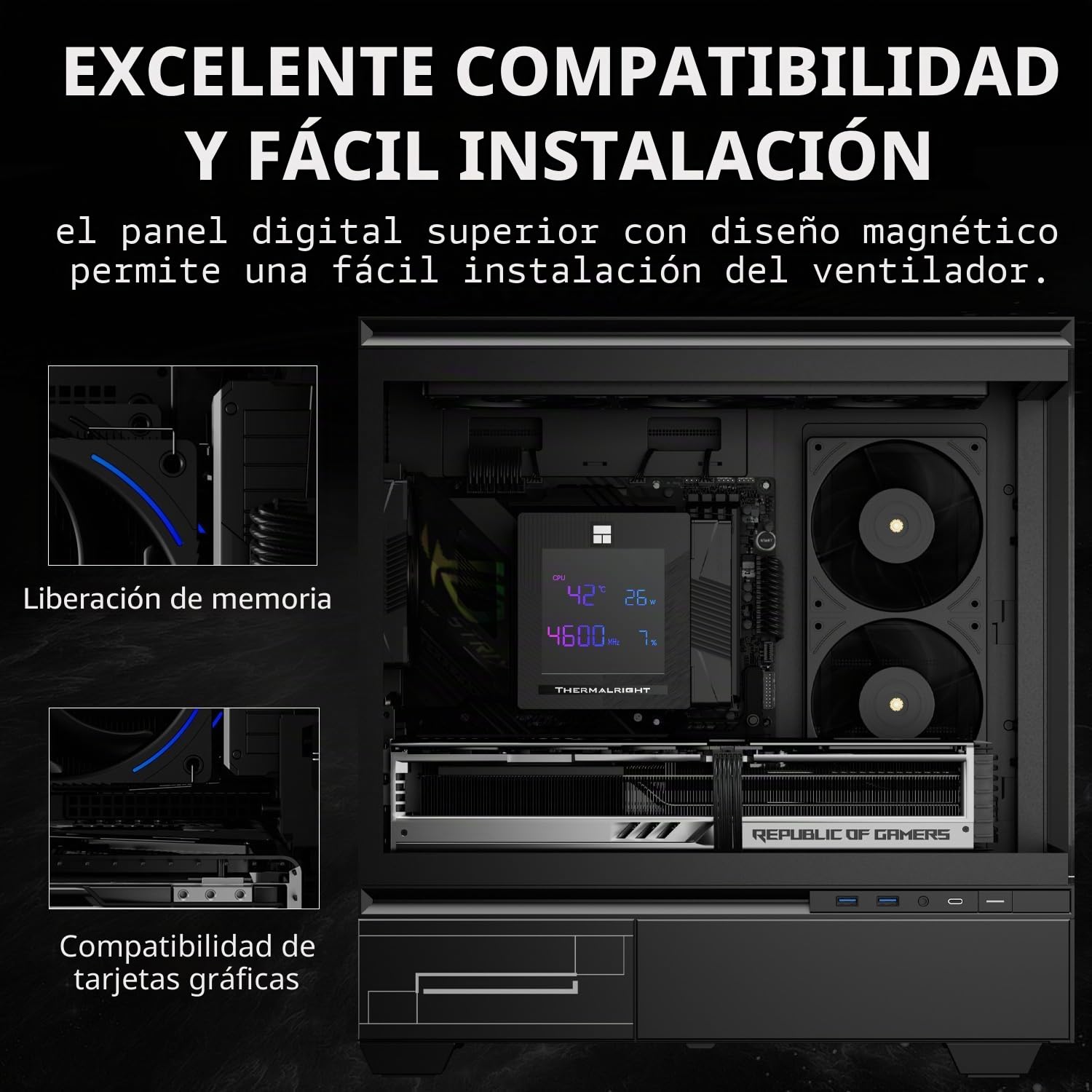 Thermalright Phantom Spirit 120 Digital EVO - Enfriador de aire para CPU (7 tubos de calor, doble ventilador PWM de 120 mm, cubierta superior para AM4/AM5/Intel LGA1700/1851/1150/1151/1200