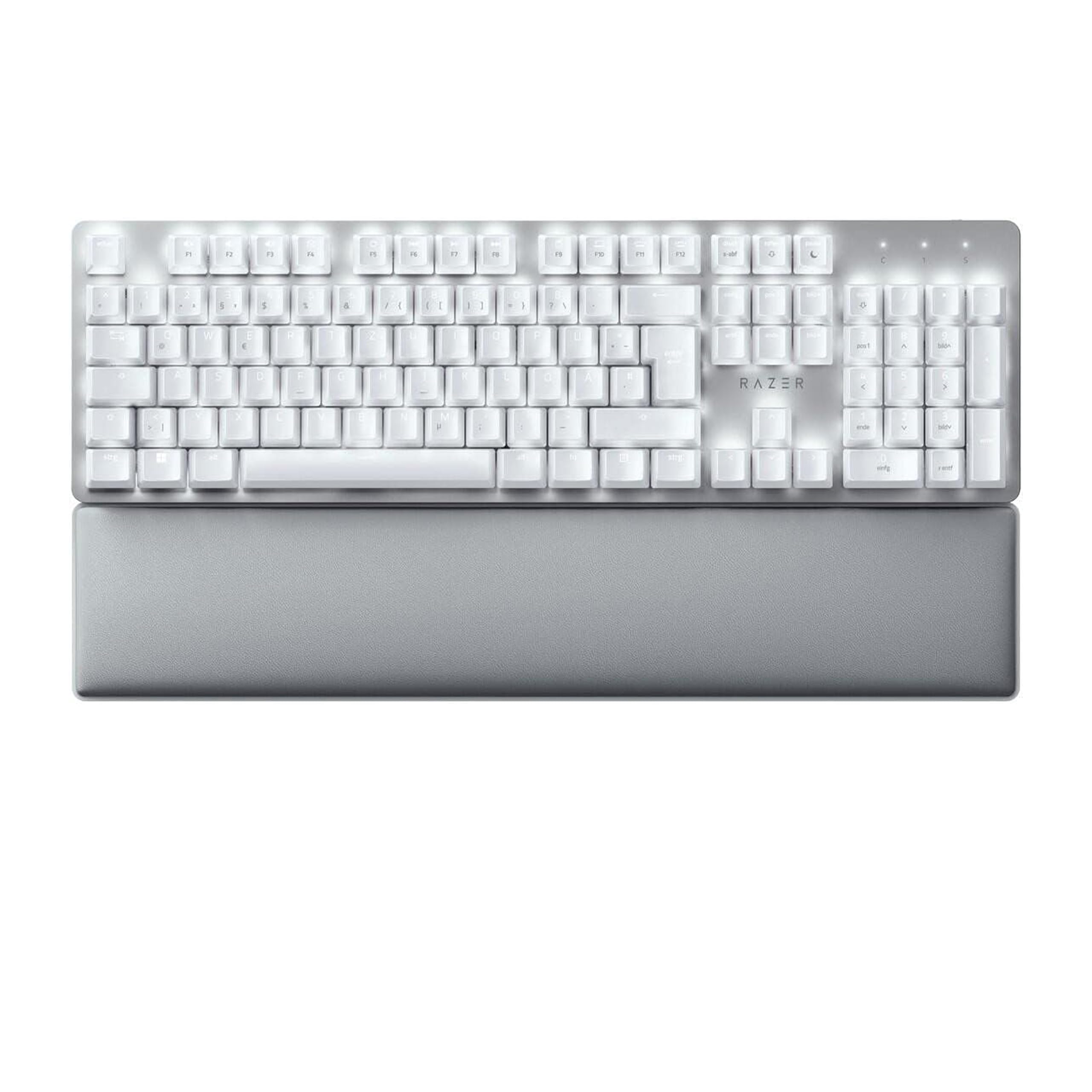 Razer Pro Type Ultra - Clavier mécanique sans Fil pour Une productivité maximale - interrupteurs Silencieux et linéaires Jaunes - RF/Bluetooth - Clavier Allemande QWERTZ | Blanc