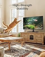 Vista 4 de PERLESMITH - Soporte universal para TV, soporte de mesa para televisores y monitores de 32 a 60 pulgadas, soporte de TV ajustable en altura que