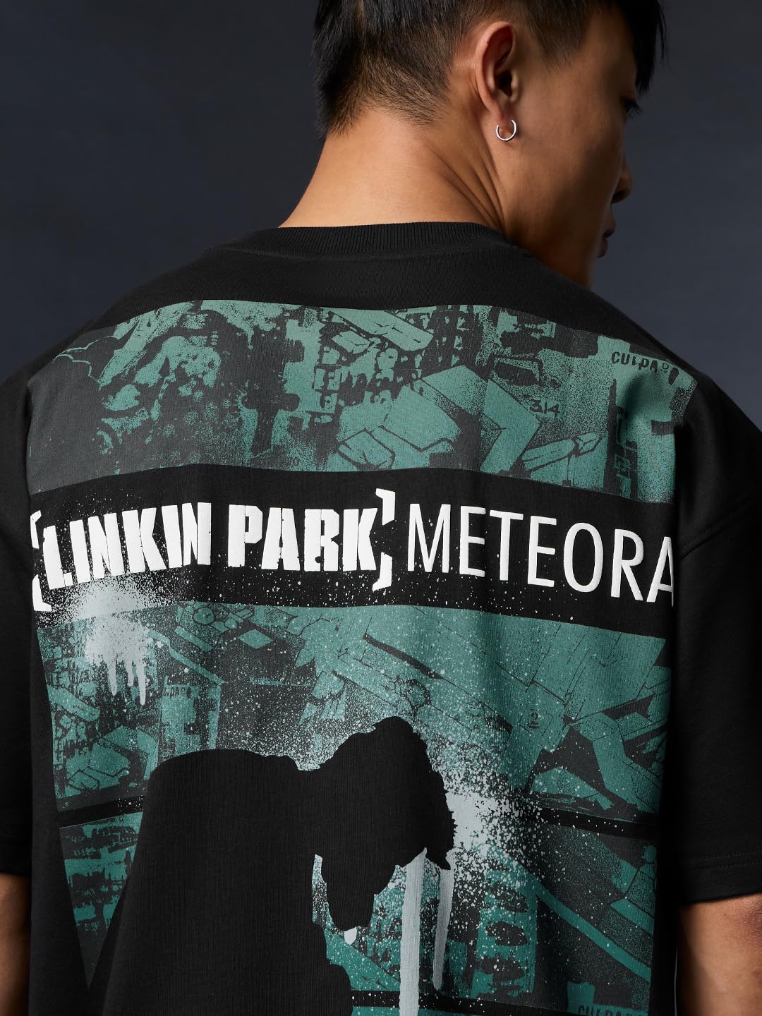 The Souled Store Linkin Park: modisches T-Shirt, übergroß, kurzärmelig, Rundhalsausschnitt, Grafikdruck, lässig, leicht, schulterfrei, modisches T-Shirt