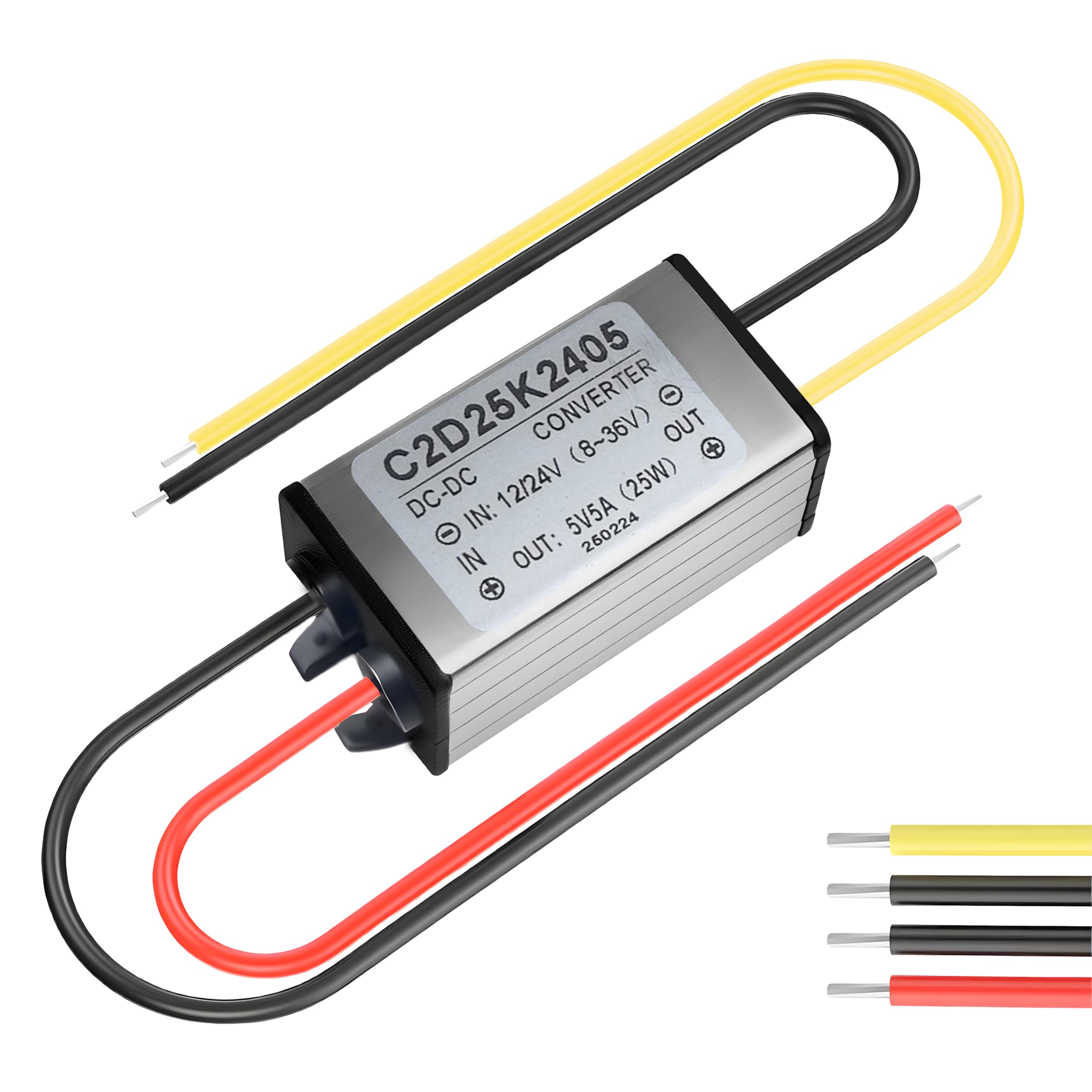 Amazon.co.jp: DC 12/24VからDC 5V 5A 25W降圧コンバータ安定器減圧器