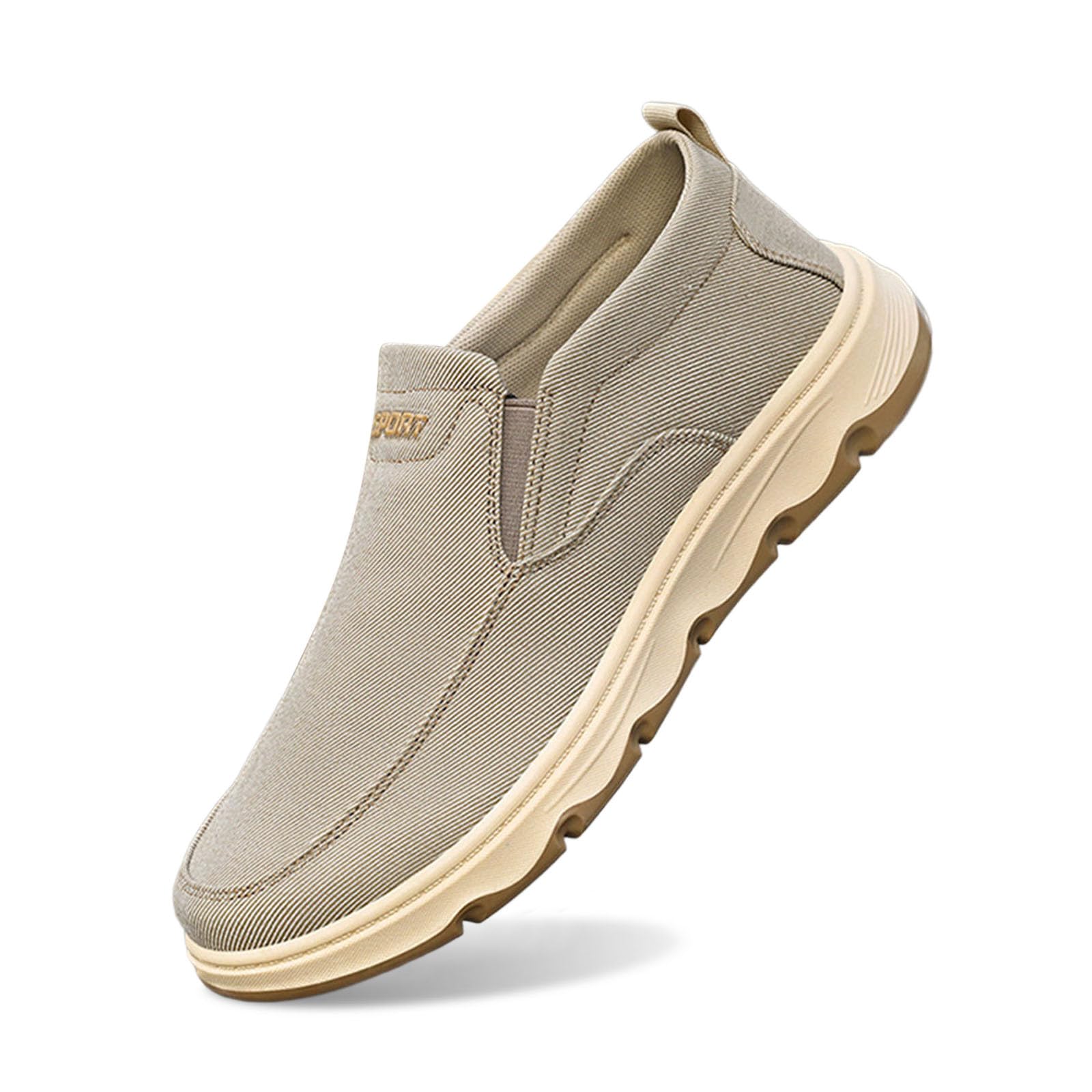 Espadrilles en toile pour homme - Chaussures d'été à enfiler - Espadrilles plates classiques - Semelle en caoutchouc