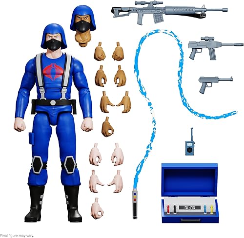 Super7 ULTIMATES! G.I. Joe Cobra Trooper - Figura de acción de G.I. Joe de 7 pulgadas con accesorios, coleccionables clásicos de dibujos animados y