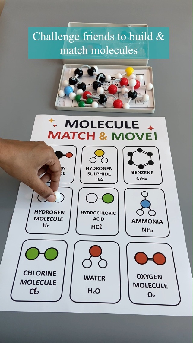 LABZIO Introductory Molecular Model Kit – 48 Atoms, 62 Links