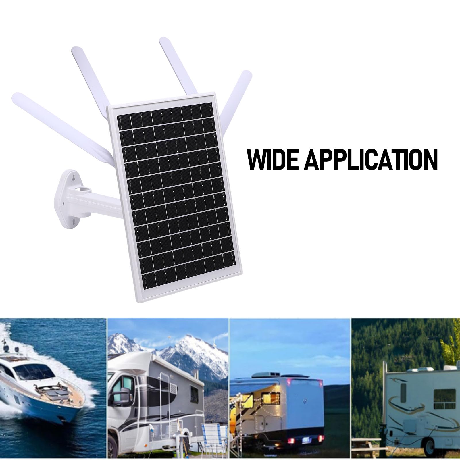 Fockety Enrutador módem 4G LTE de 12 W con energía Solar, Ranura para Tarjeta SIM, Extensor WiFi de 300 Mbps con Alcance WiFi de 150 m, Antenas externas y batería de 18 000 mAh (Antenas Negras)