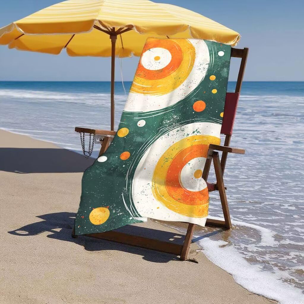 Telo Mare XXL 220x100cm/35x70cm, 2 Set Telo Mare Microfibra Vortice Asciugamano Palestra Uomo, Antisabbia, Leggero, Asciugatura Rapida, Teli da Spiaggia Grandi Accessori per Camping Natation Yoga E-85