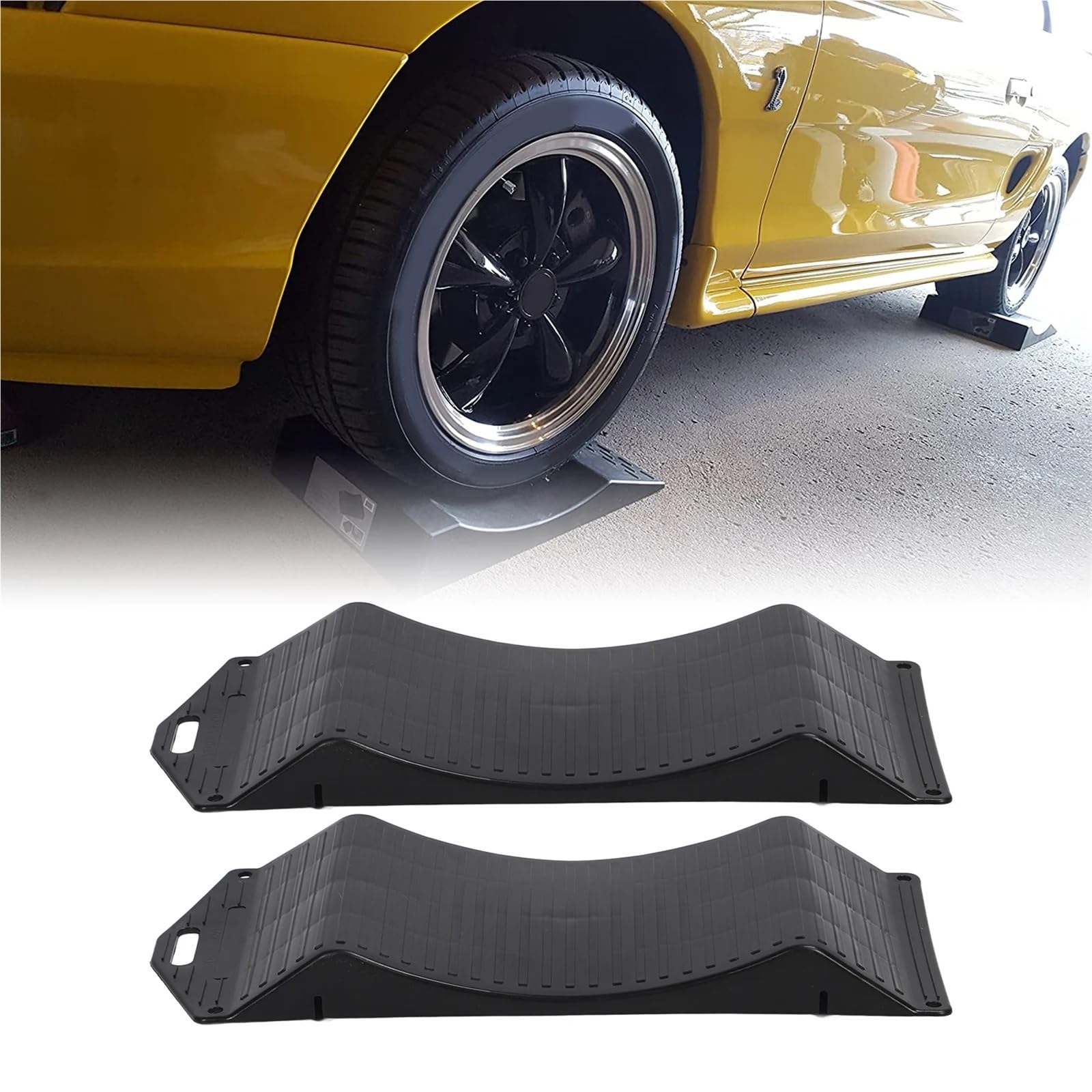 Auffahrkeile für Wohnmobil 2 stücke Auto Reifen Rad Rampen Proof Heavy Duty Einfache Verwendung Saver for RV Zubehör(17.48x7.67x1.37in)