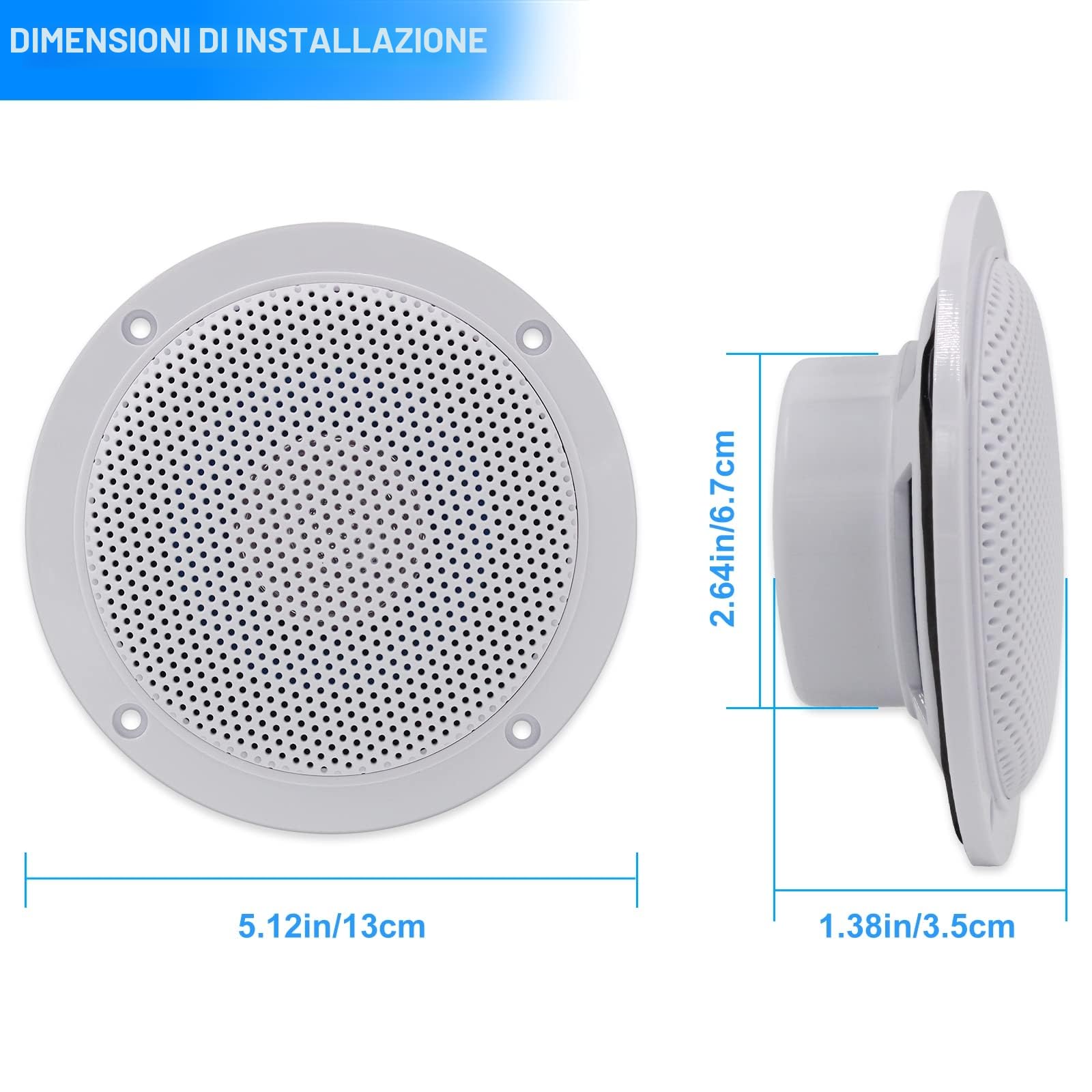 Herdio Set di altoparlanti da soffitto Bluetooth impermeabili