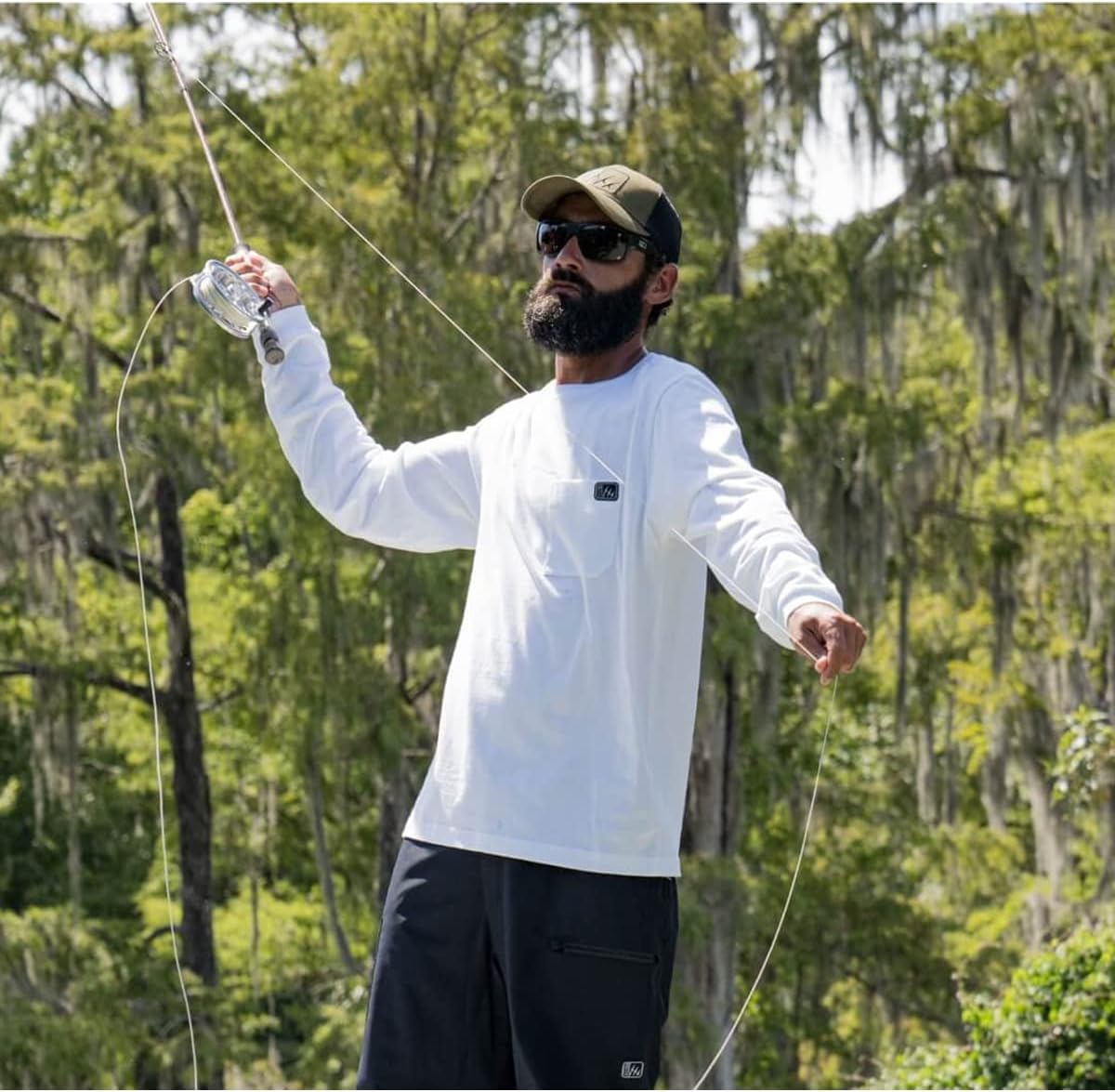 Fintech Box Logo Freedom Heavy-Duty Long Sleeve T-Shirt - Brilliant White - Image 4