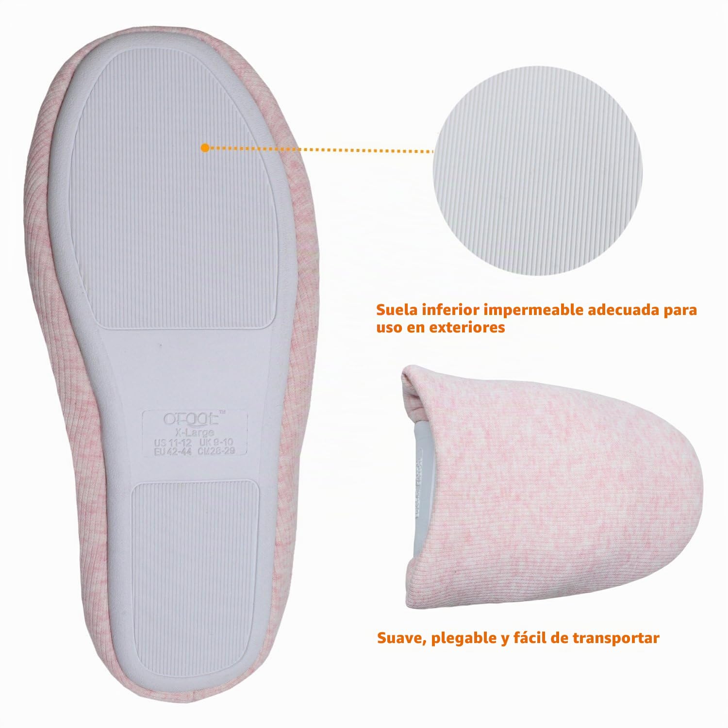 ofoot Zapatillas Mujer Casa Algodon Espuma Con Memoria, Pantuflas Estar Lavable Interior Antideslizante