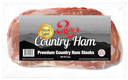 Rays Country Ham | Premium Country Ham Steaks 2 lb. / 4-8 oz Packs | The Real Thing | Authentic Blue Ridge Mountain Dry-Cured
