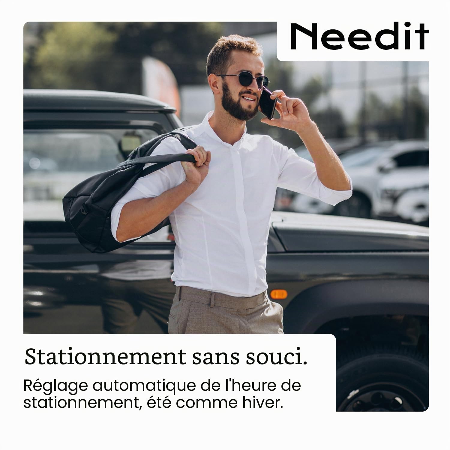 Needit Park Lite Disque de stationnement électrique avec Homologation de l'Office fédéral des transports Automobiles | Horloge de stationnement Automatique avec Activation Automatique I Disque de