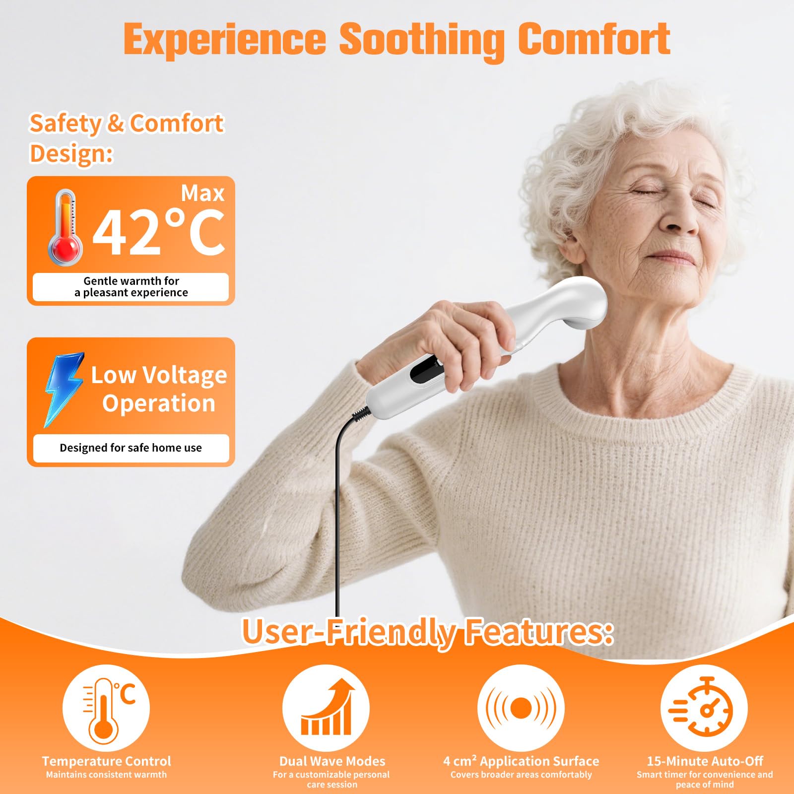 Dispositivo portatile ad ultrasuoni per la terapia del dolore e l'artrosi - Dispositivo a onde sonore con adattatore e gel di accoppiamento, massaggiatore ad ultrasuoni per la casa con controllo della