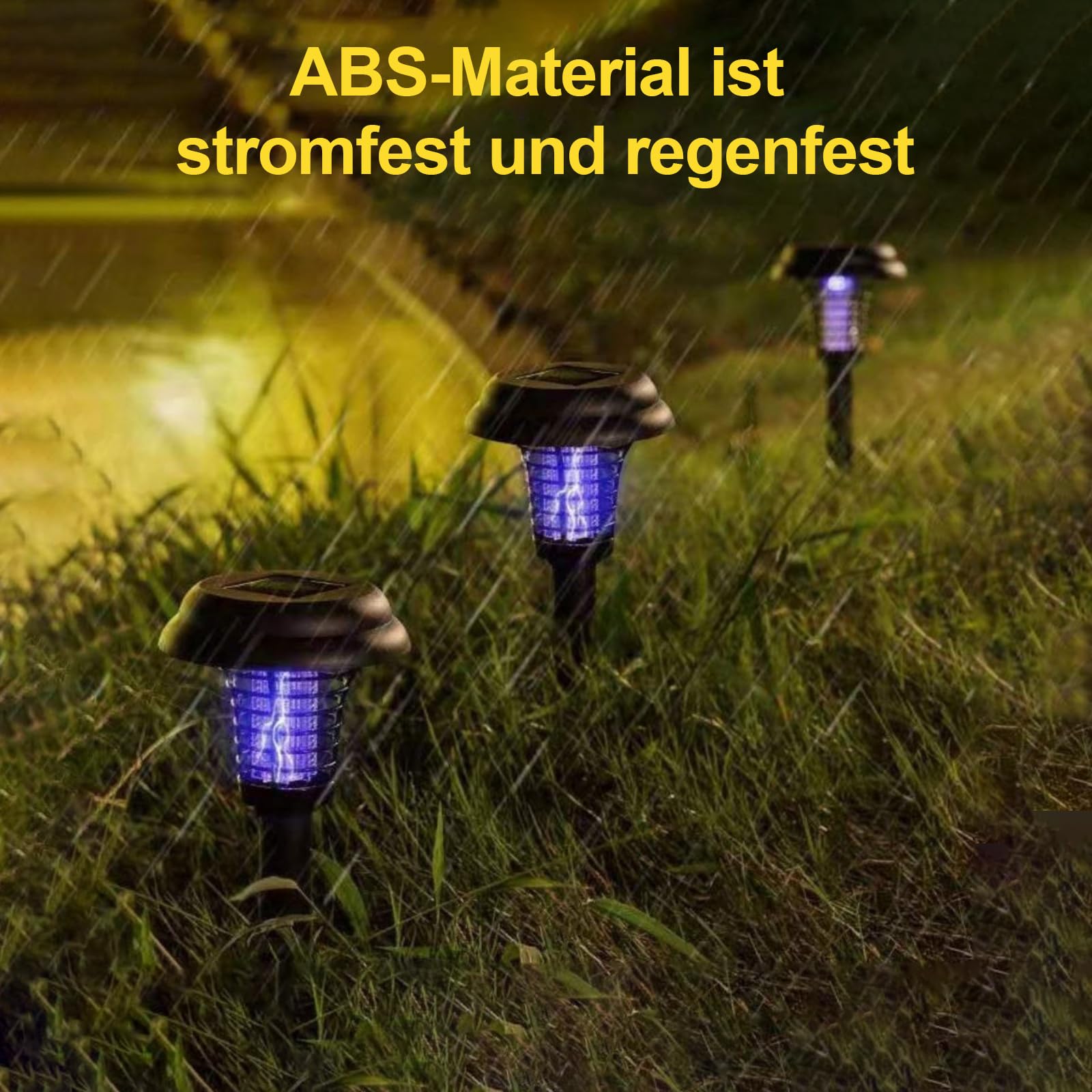 Solar-Mückenfalle,4-Pcs,Außen-Insektenvernichter Elektrisch,Wasserdichter-Mückenlampe,UV-Licht und Weißlicht,Automatik-Lichtschaltung,Für Hinterhof & Garten (4-teilig)