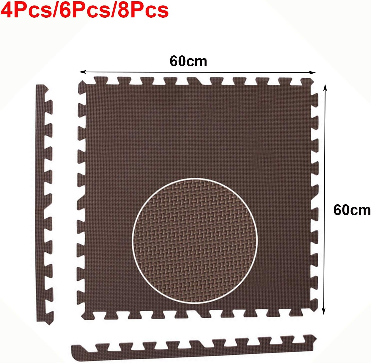 Interlocking Soft Foam Floor Mats - 60cmx60cm EVA Puzzle Tiles Protective Flooring Set - Floor Protector, Surface Protection | Underlay Mat for Sports Exercise – Gym Fitness Basement Garage
