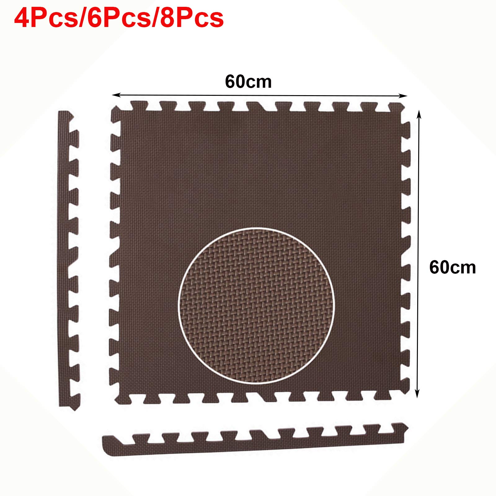 Interlocking Soft Foam Floor Mats - 60cmx60cm EVA Puzzle Tiles Protective Flooring Set - Floor Protector, Surface Protection | Underlay Mat for Sports Exercise – Gym Fitness Basement Garage