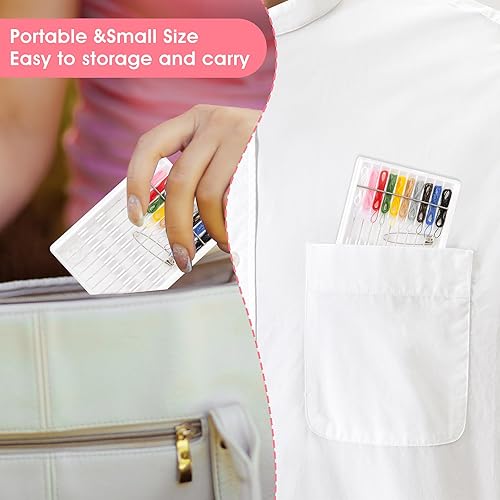 Miniatura 4 de Andibro Mini kit de costura de viaje de 10 cajas, 100 piezas de agujas preroscadas, kit de costura de fijación rápida, herramienta de reparación de