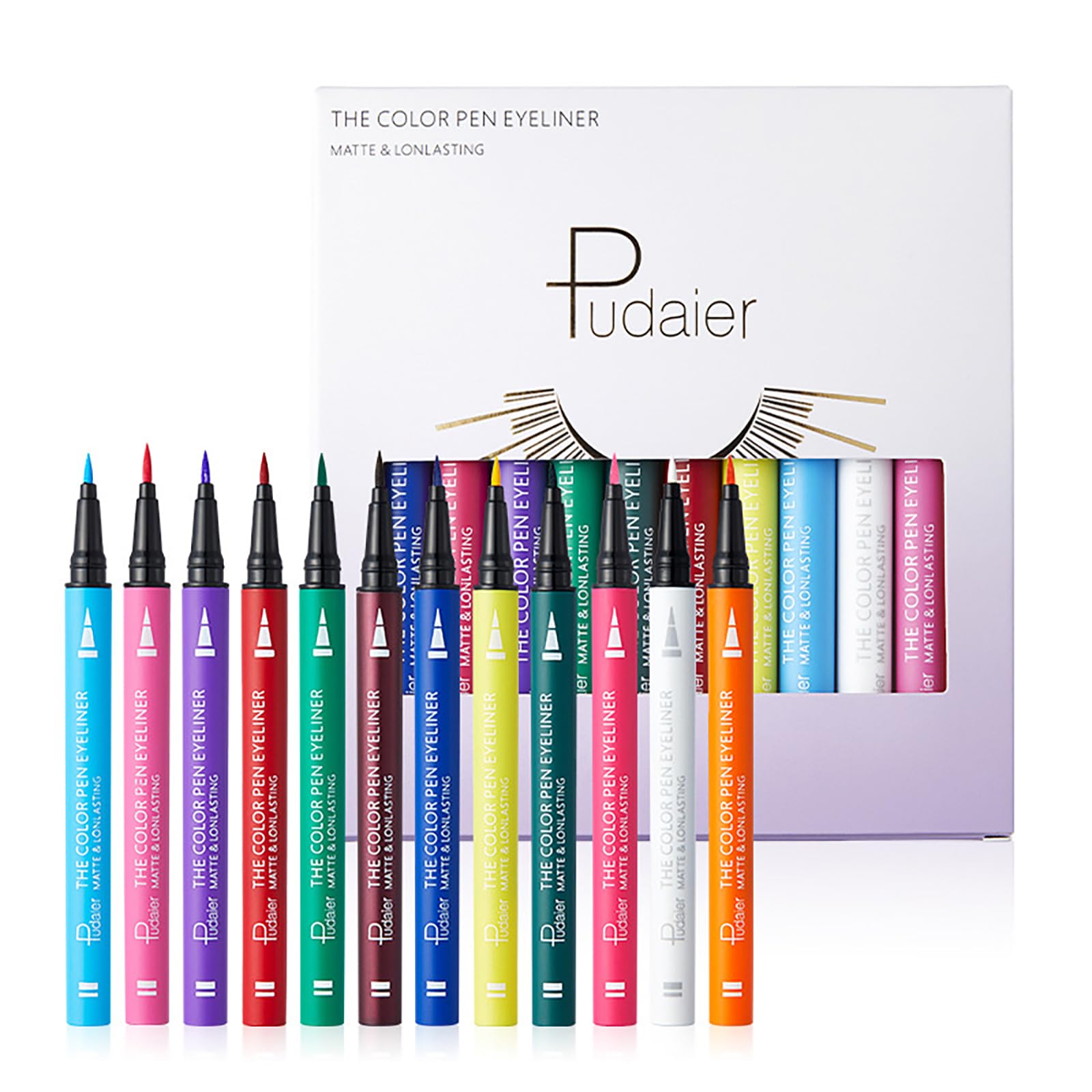 Lápiz de Ojos Liquid Eyeliner, 12 Colores Delineadores de Ojos Eye Pencil Waterproof & Larga Duración, No transfiere para Líneas definidas - Pen Eyeliner Crayon Gel para crear única looks