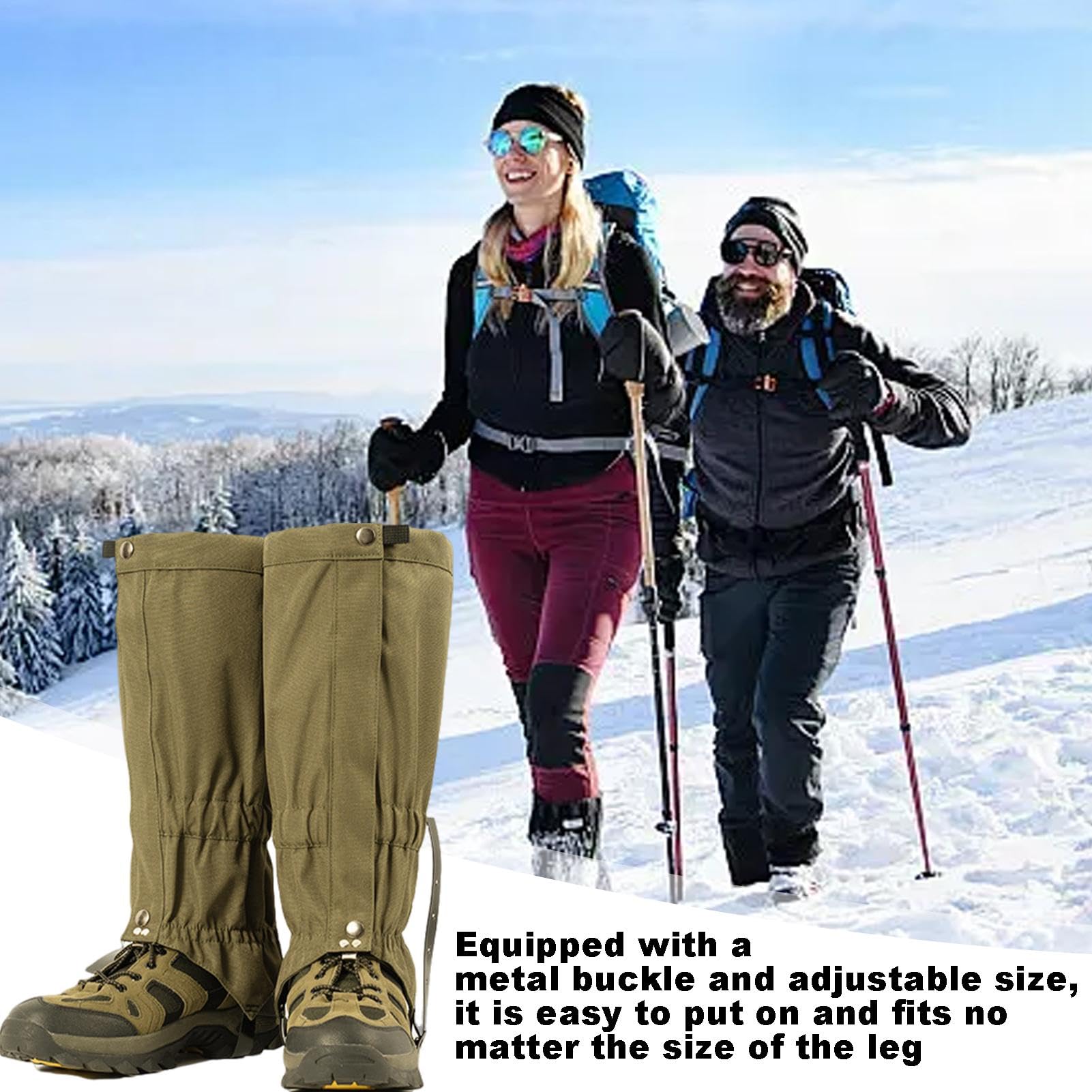 Guêtres de neige pour la randonnée, la chasse, l'alpinisme, la neige, le travail