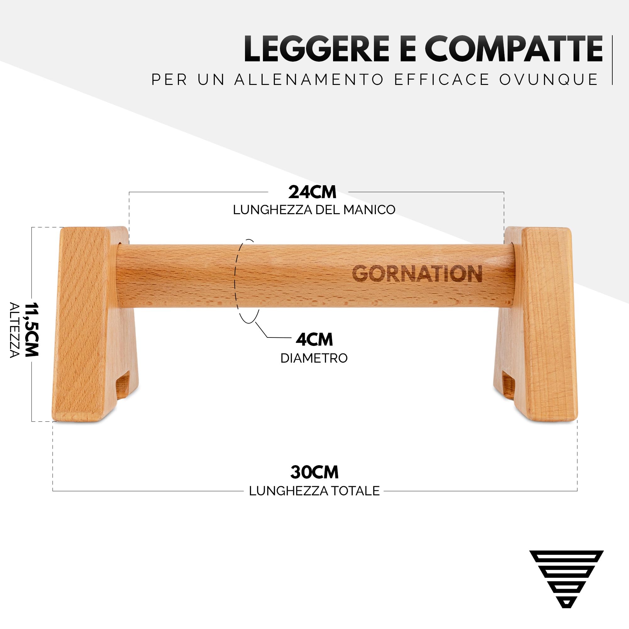 GORNATION Barre Parallele in Legno, Maniglie per Flessioni, Push Up Parallettes per Calisthenics, Verticale, Piegamenti, per Fitness, Palestra a Casa e Outdoor Workout, Push Up Bar, Steet Workout