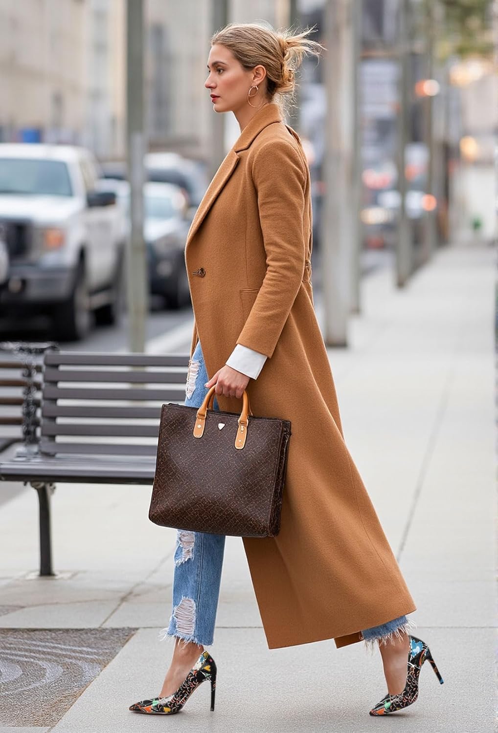 Saekcted Womens Stiletto High Heel Pointed Toe Pumps Slip-on Party Basic Classic Patent Leather 3.9 Inches Heels - Image 4