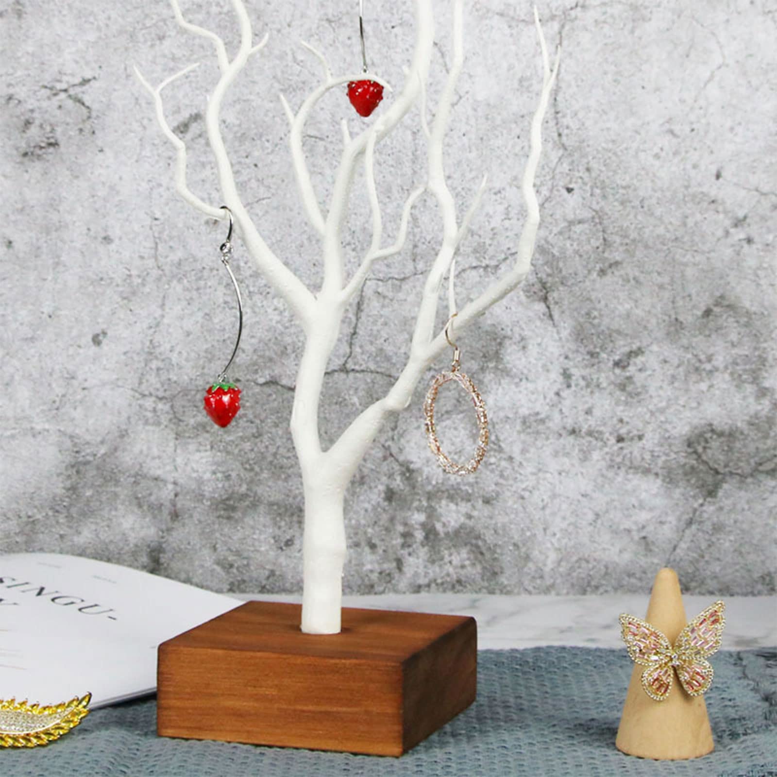 COPLKY Necklace Display Stand Tree Jewelry Display Jewelry Stand Earring Holder Necklace Bracelet Rack Holder Wood Display Jewelry Holder