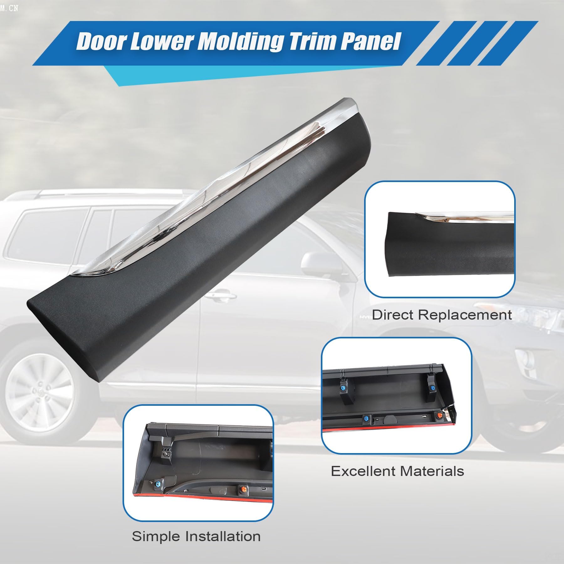 XQSMWF Rear Right Side Door Lower Molding ABS Trim Panel Compatible With Toyota Highlander 2011-2013, Moldings - Canada - View #4