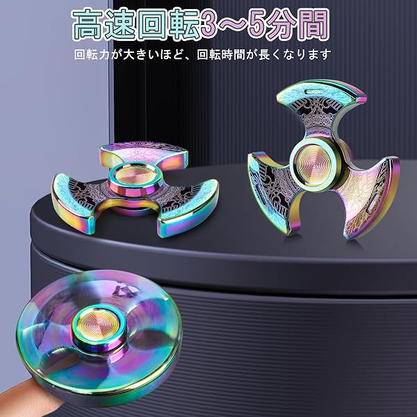 COOLDEN ハンドスピナー 高級 金属 3~5分高速回転 静音 ステンレス製ベアリング 超耐久性 ストレス解消 グッズ ハンドスピナー よく回る フィジェットトイ ADHD 自閉症 EDC おもちゃ 暇つぶし 大人 子供 プレゼント - 3