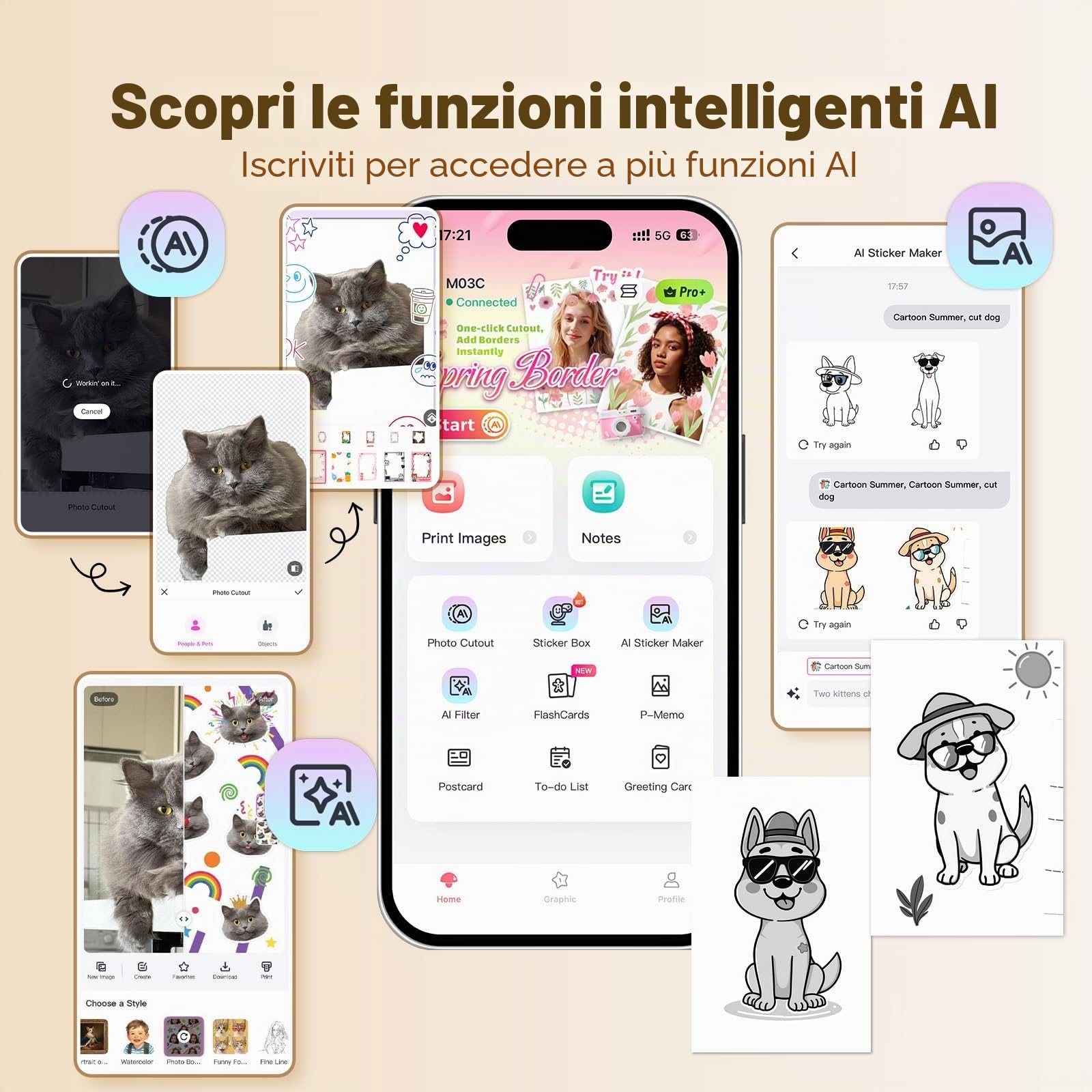 M03C Flashcards Stampante Bambini 2+ Anni, Giocattoli Educativi, 40 Fogli | Flash Card Stampante, Carte Educative Montessori per Bambina Regalo 2 3 4 5 6+ Anni, Regali Compleanno, Senza BPA