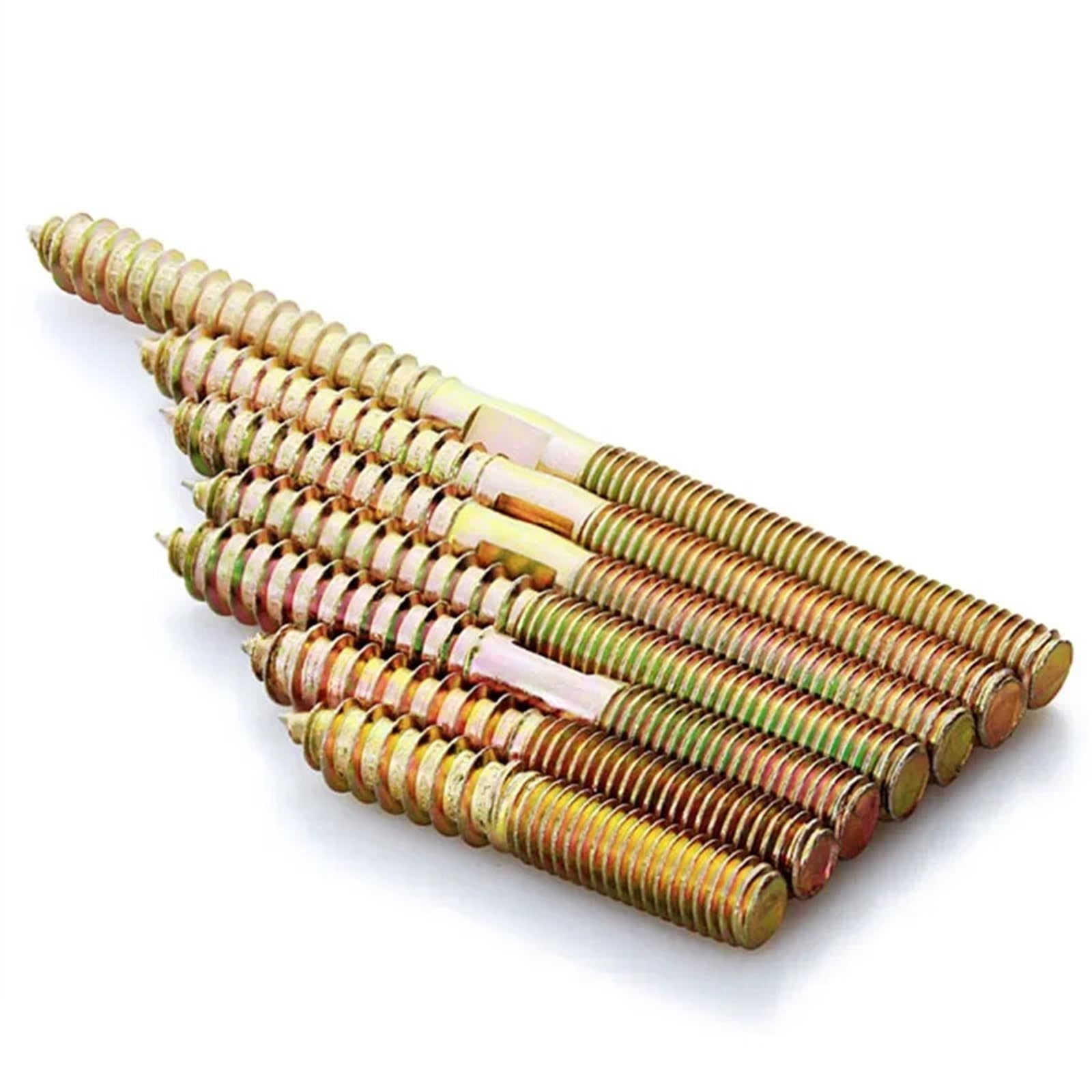 Tornillos de pasador de doble extremo, pernos de suspensión autorroscantes M8 M10 60-120 mm Acero al carbono Paquete de 50