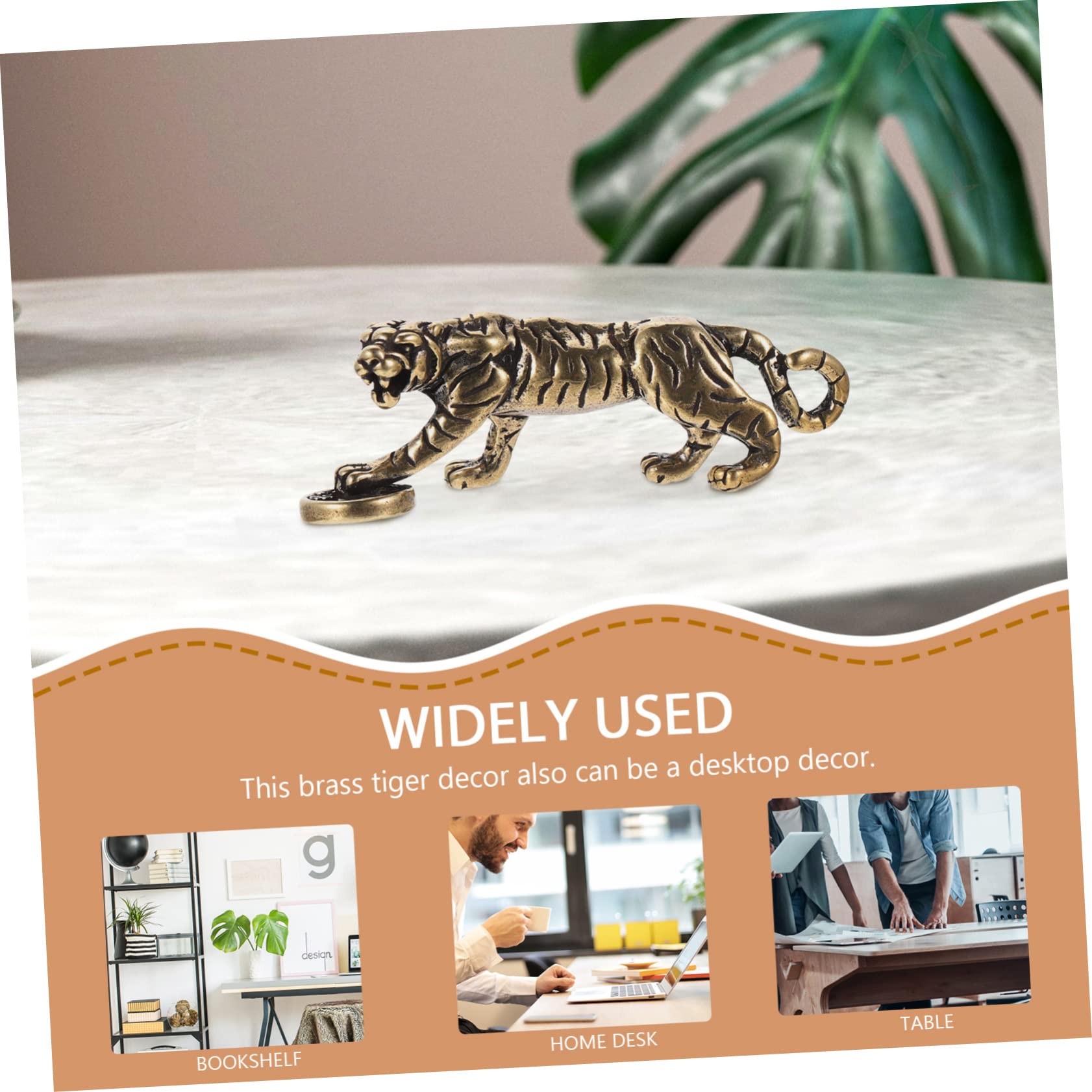 Amazon.co.jp: COHEALI 3個真鍮製虎の置物 レトロ動物モデル 精巧な虎