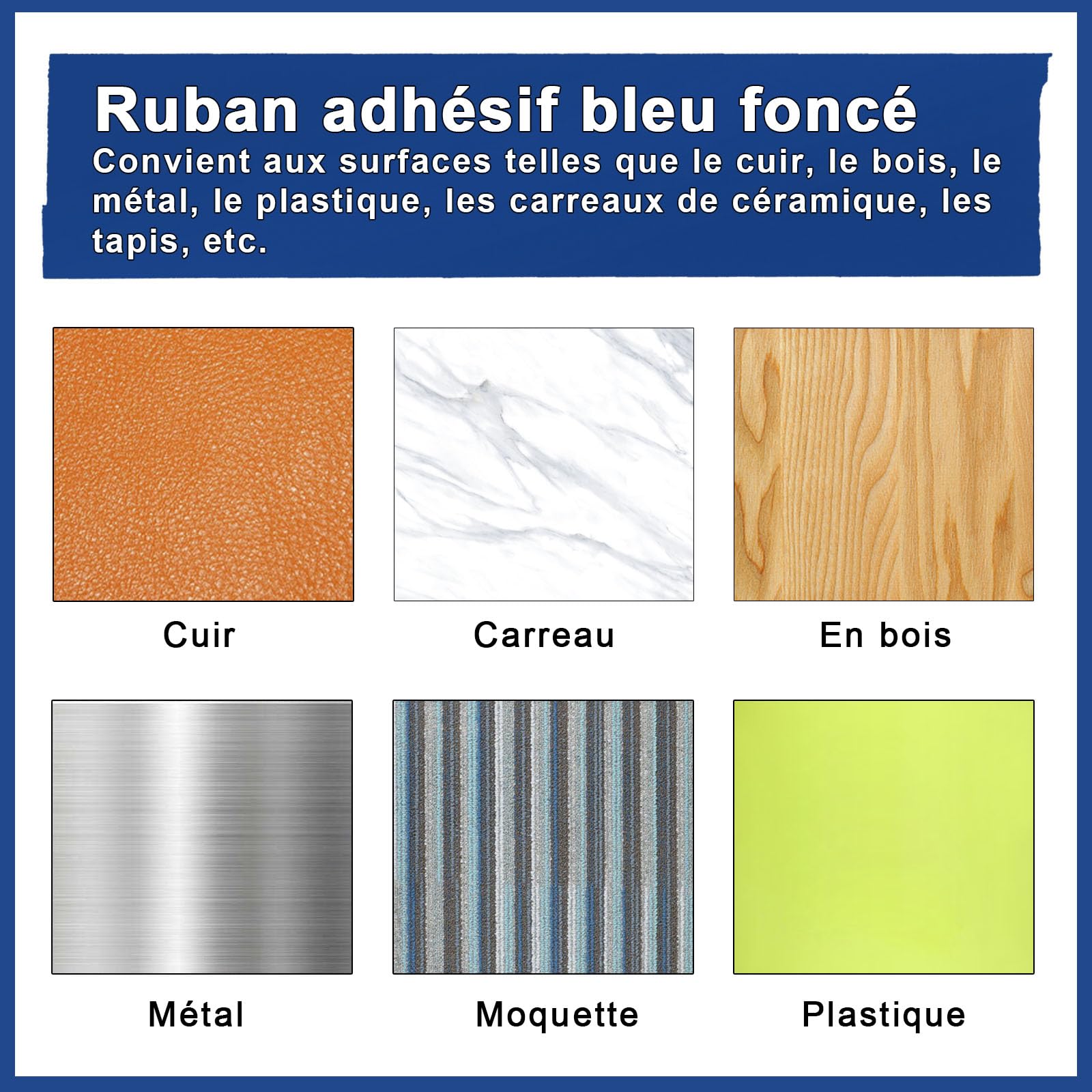 BOMEI PACK Nastro adesivo telato Heavy Duty Duct Tape, 75 mm x 50 m, per riparazione, fissaggio, sigillatura, etichettatura e ristrutturazione (blu scuro)