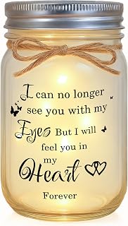 Sympathy Gifts for Loss of Loved One, Memorial Mason Jar Light, Bereavement Gift for Grieving Friends & Family, In Memory of Mom Dad Husband Wife, Remembrance Home Decor