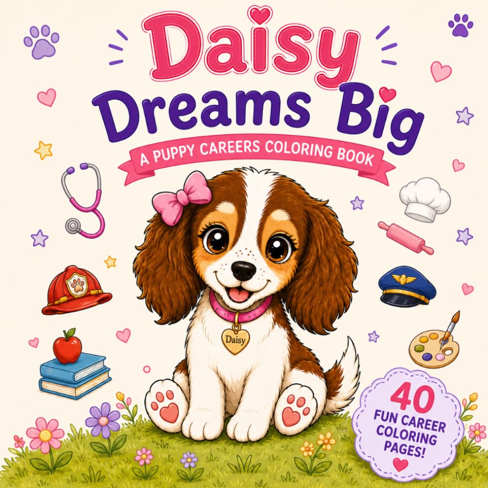 Daisy Dreams Big: A Puppy Careers Coloring Book