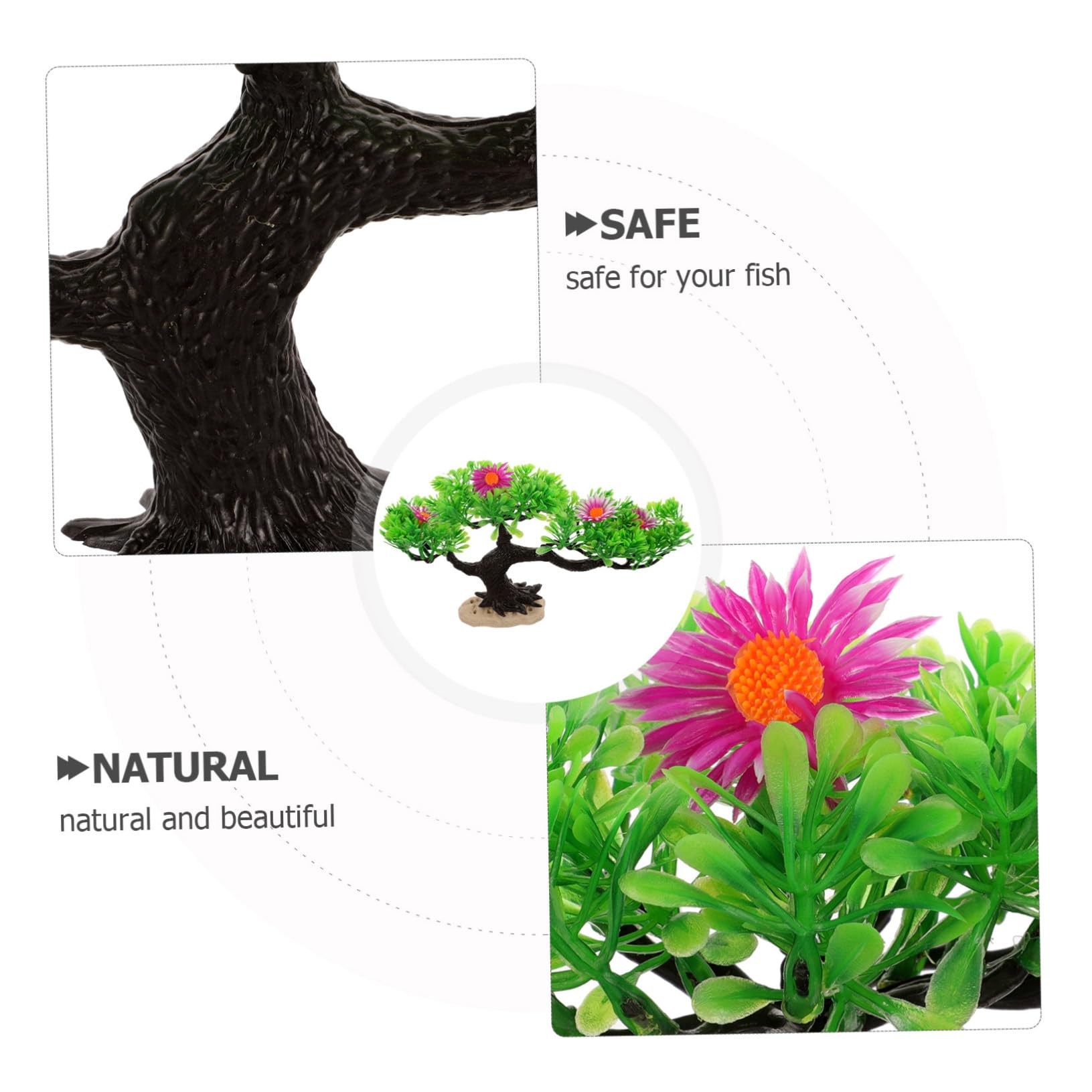 BESPORTBLE 5piezas Adorno De Árbol Acuático Simulado para Peceras Decoración Natural para Acuarios Pequeños Accesorio Embellece El Hábitat De Peces y Reptiles