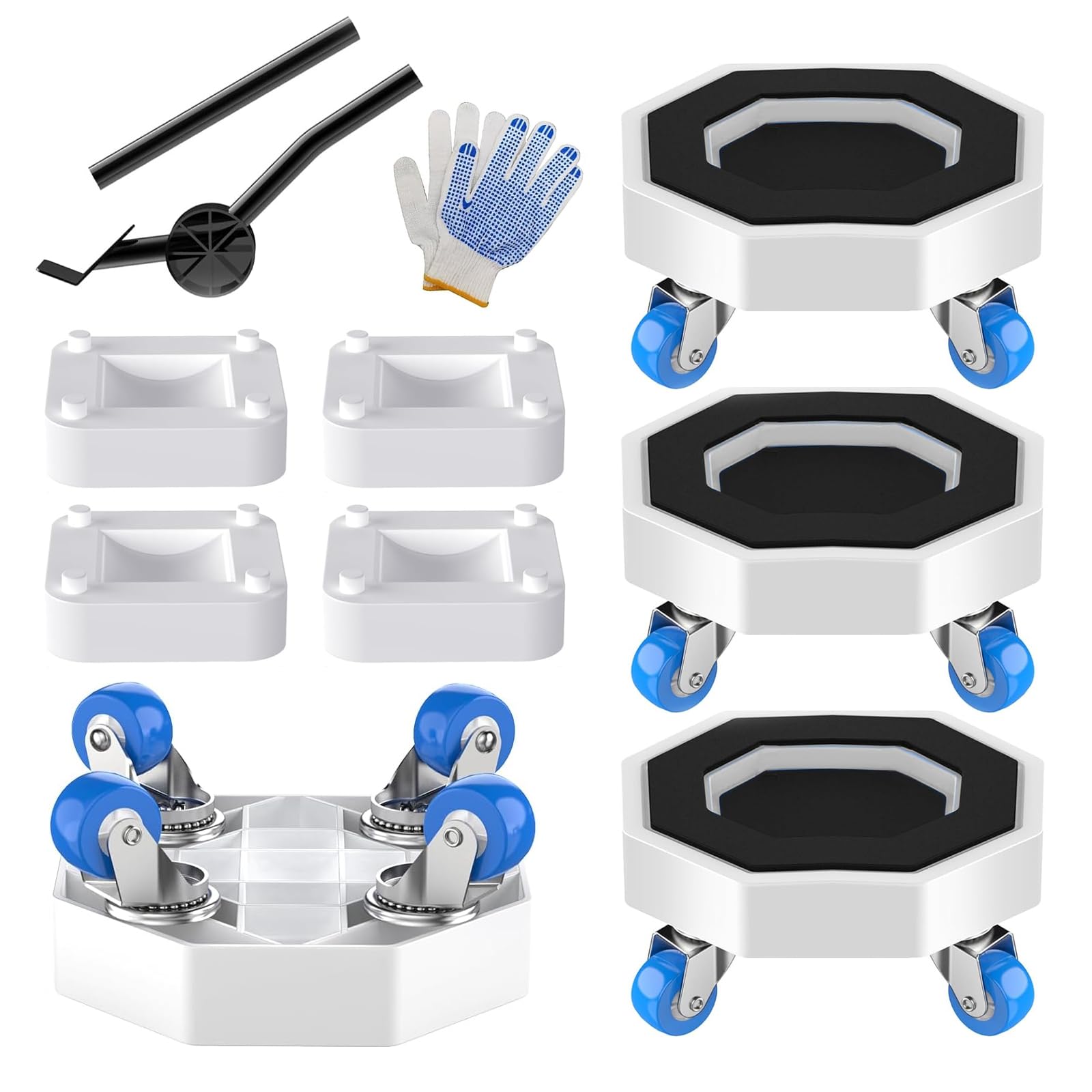 Woobroo Furniture Moving Kit with 360° Wheels & Sliders, Heavy Duty Mover for Appliance, Refrigerator, Sofa, Washing Machine, Max Load 360 kg
